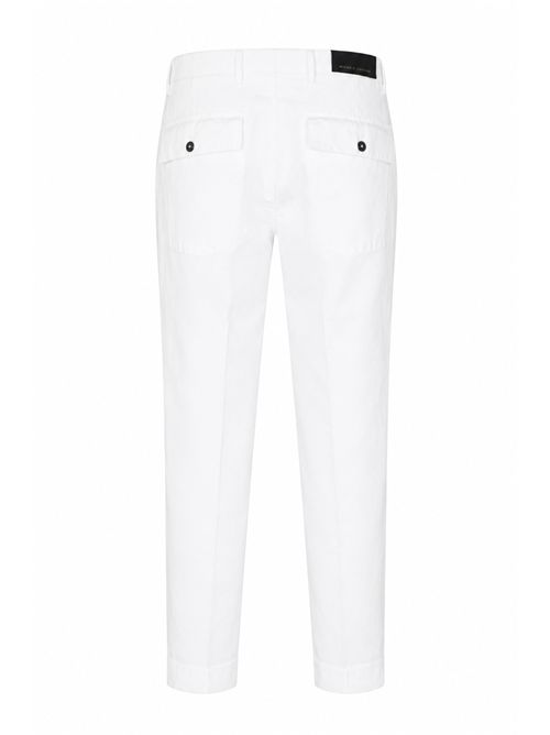 Pantalone Louis in misto cotone e lino con pinces Bianco MICHELE CARBONE | LOUIS 3517S26282